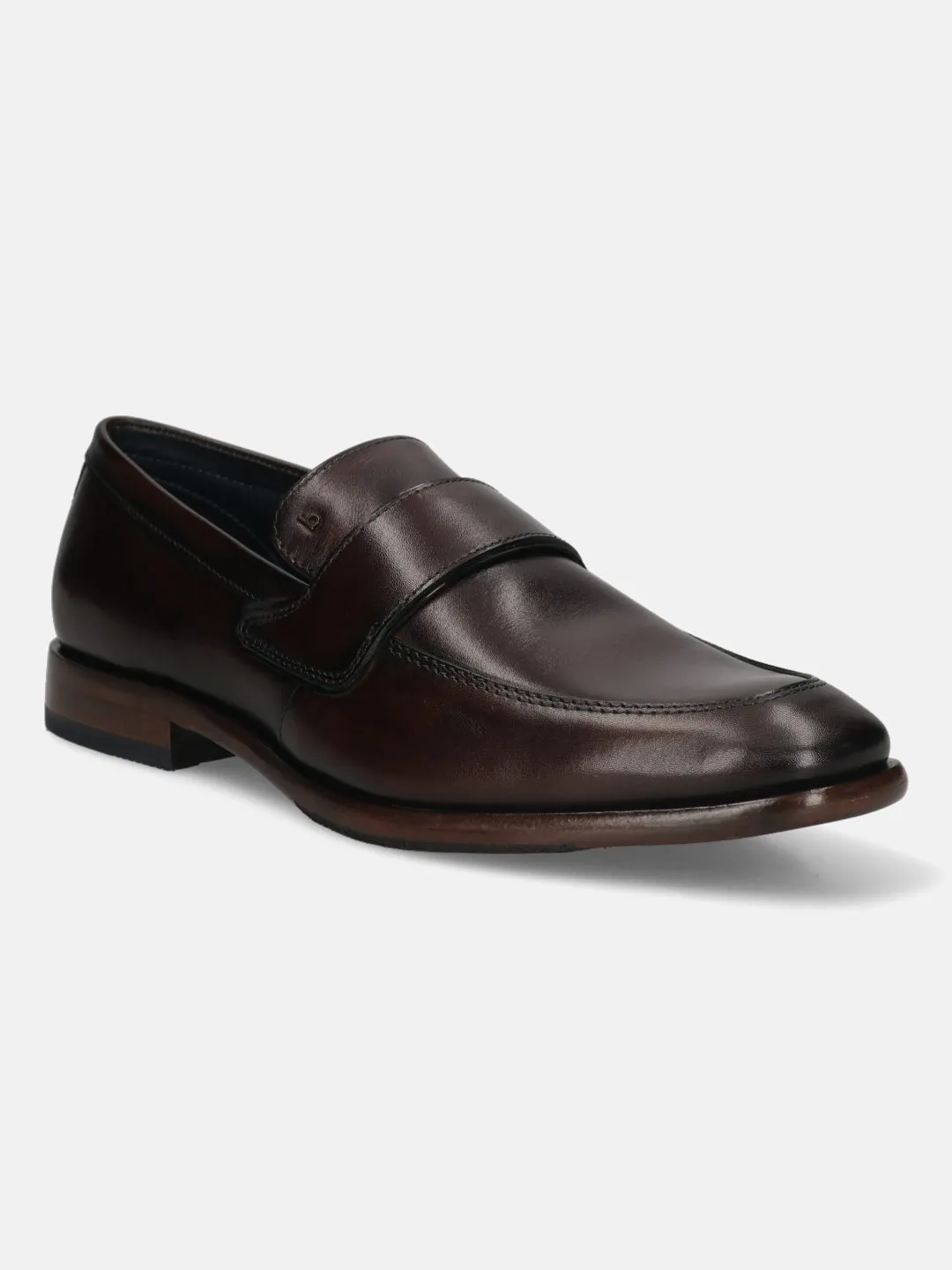 bugatti Dark Brown Premium Leather Slip-ons Formal