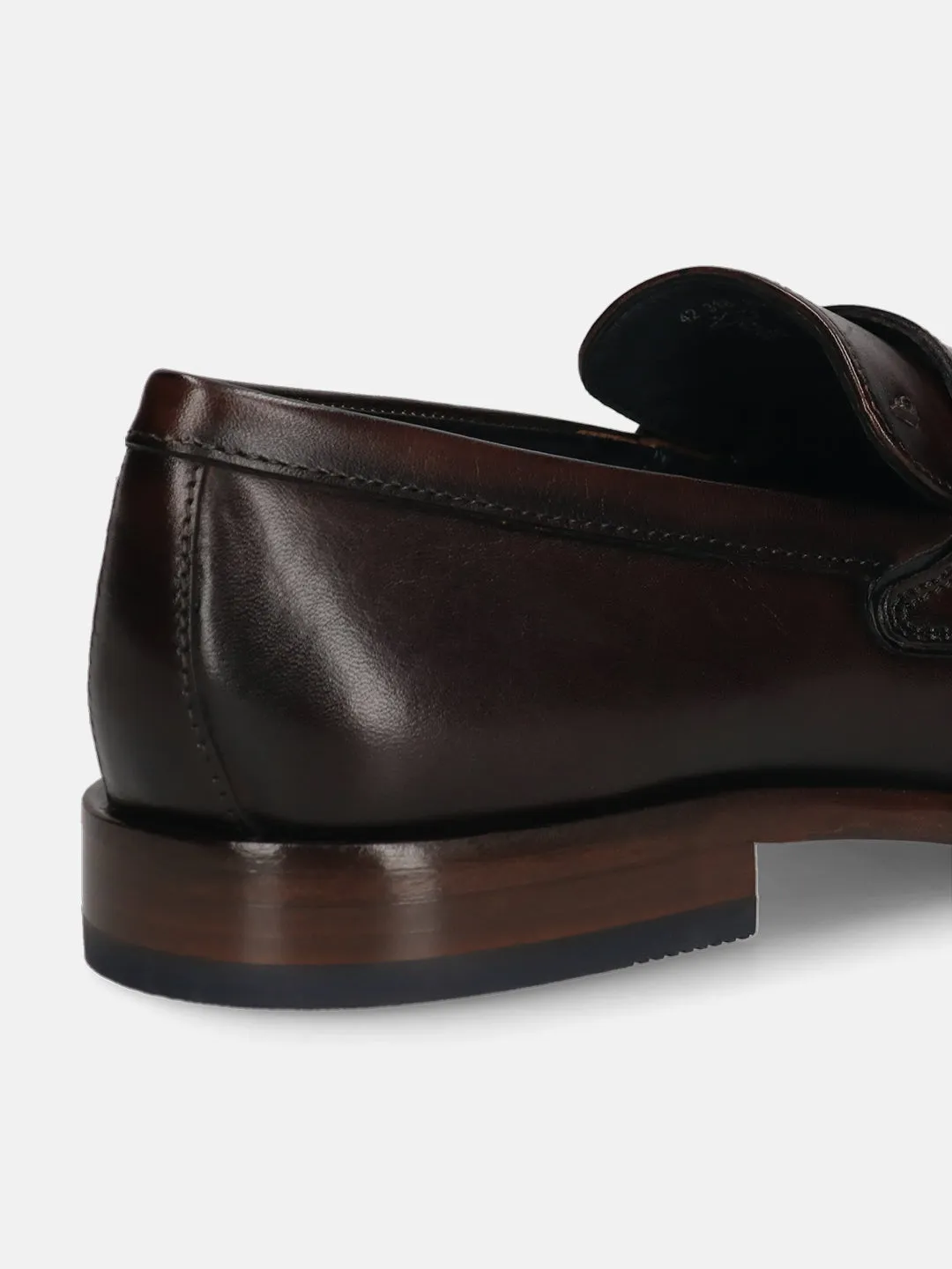 bugatti Dark Brown Premium Leather Slip-ons Formal