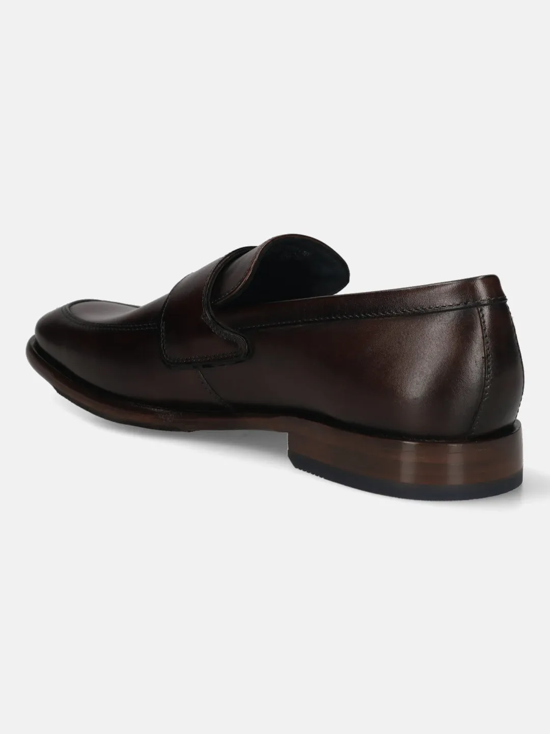 bugatti Dark Brown Premium Leather Slip-ons Formal