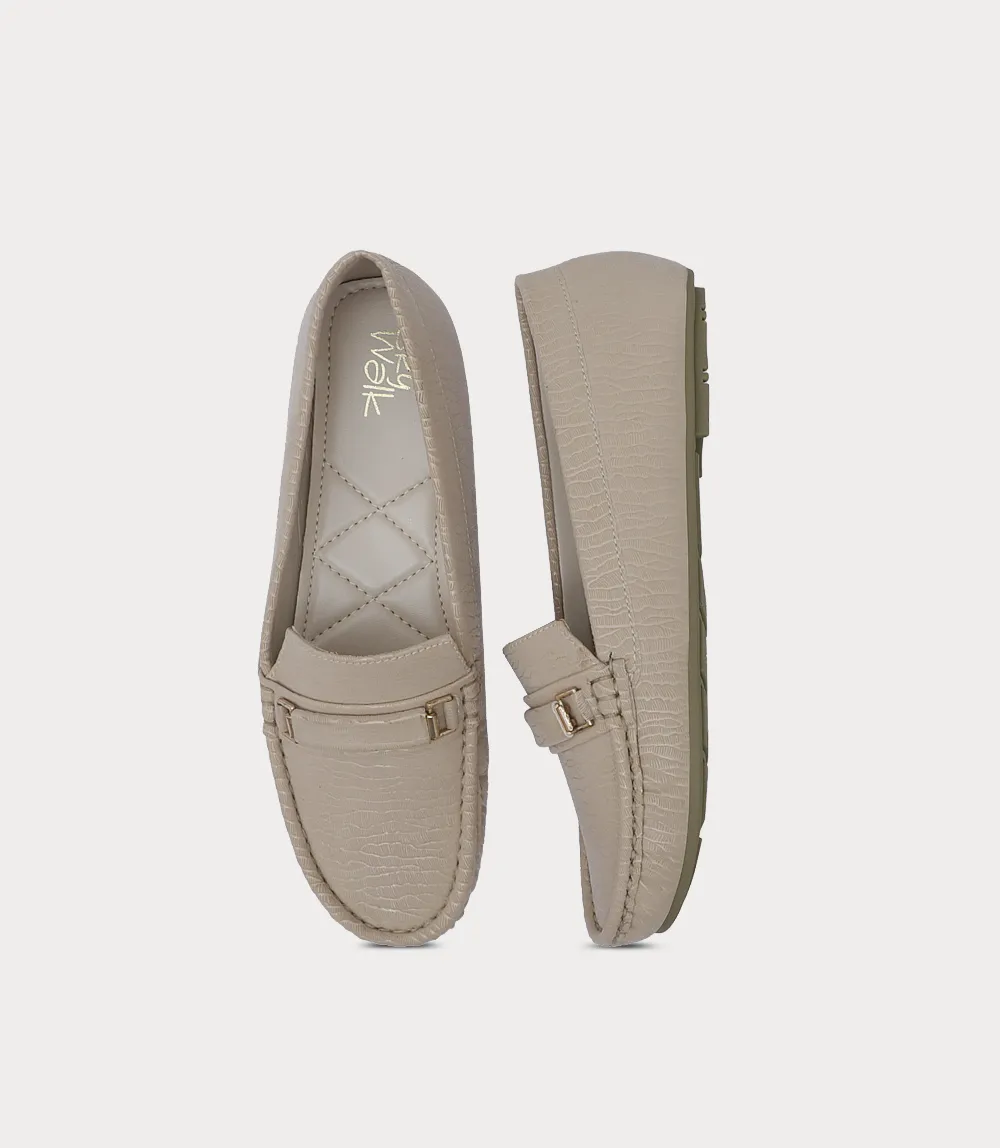 BW10262-BEIGE-Women Moccasin