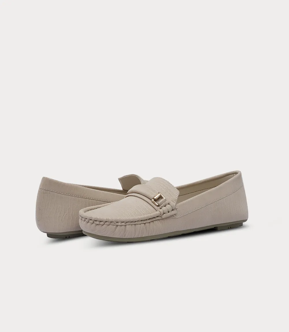 BW10262-BEIGE-Women Moccasin