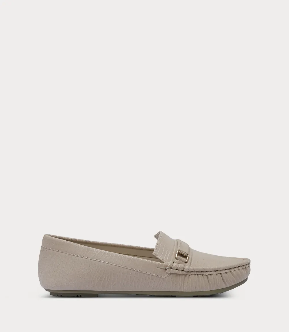 BW10262-BEIGE-Women Moccasin