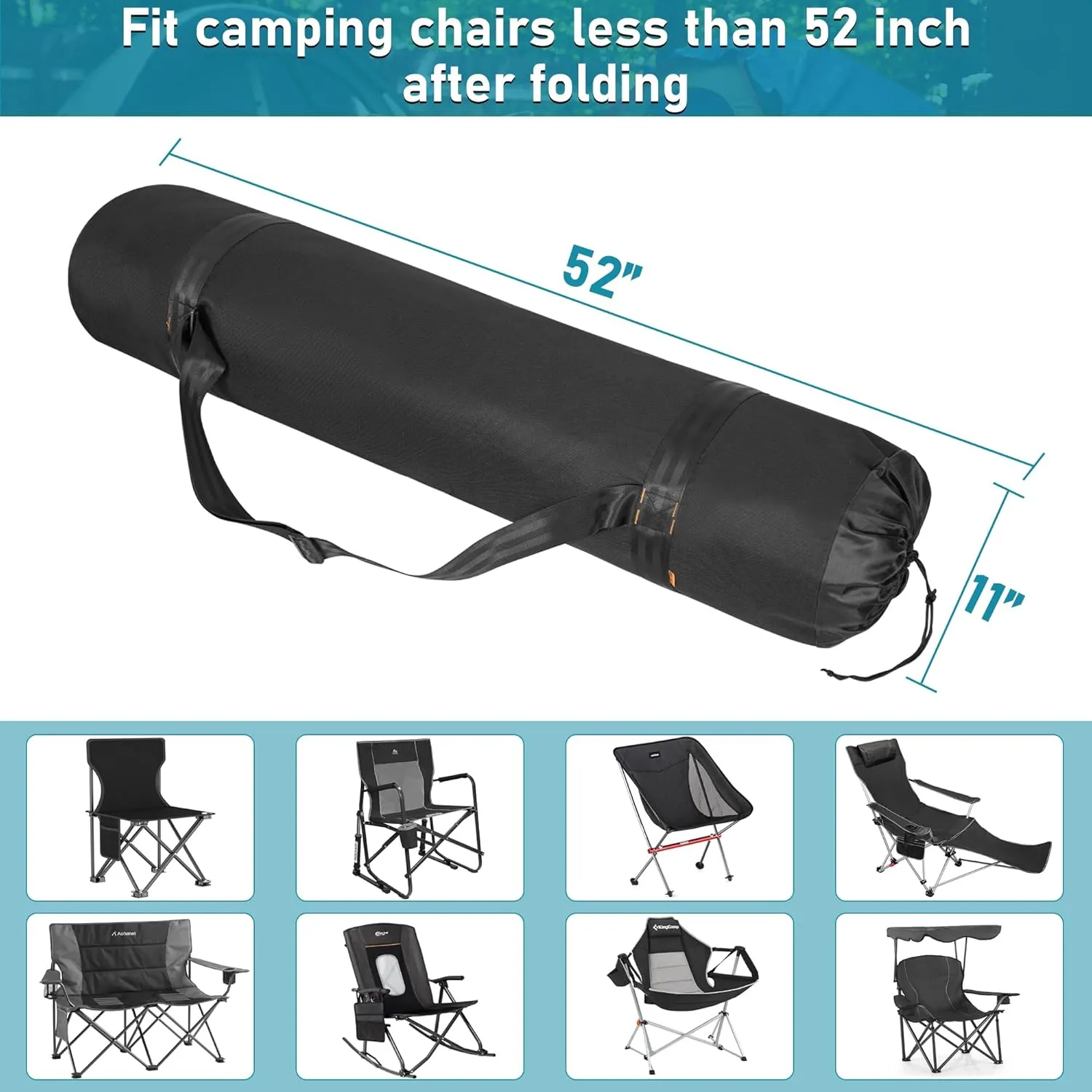 Camp Chair Replacement Bag Outdoor Folding Chair Carrying Bag with Shoulder Strap Heavy Duty Chair Bag