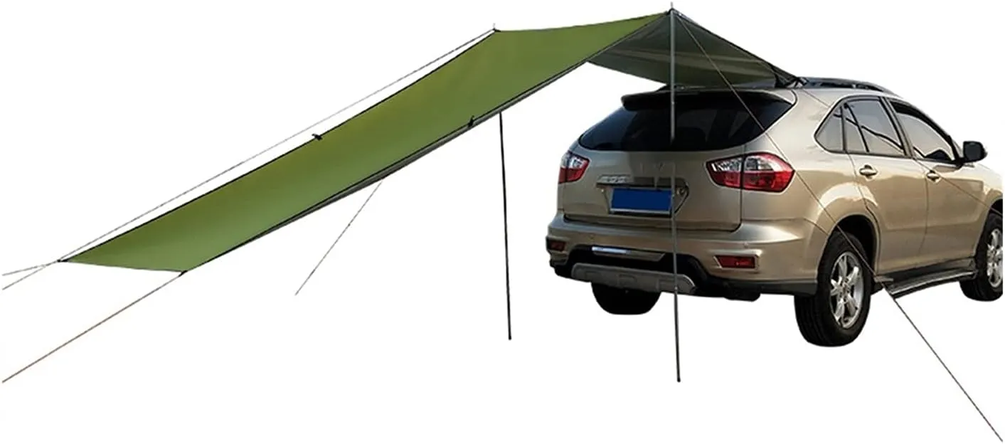 Car Camping Sun Shelter, SUV Car Waterproof Tent Canopy, Oxford Cloth Car Side Camping Shelter Shade for Beach Camping Picnic Hiking Outdoor Whole Family (Size : M)
