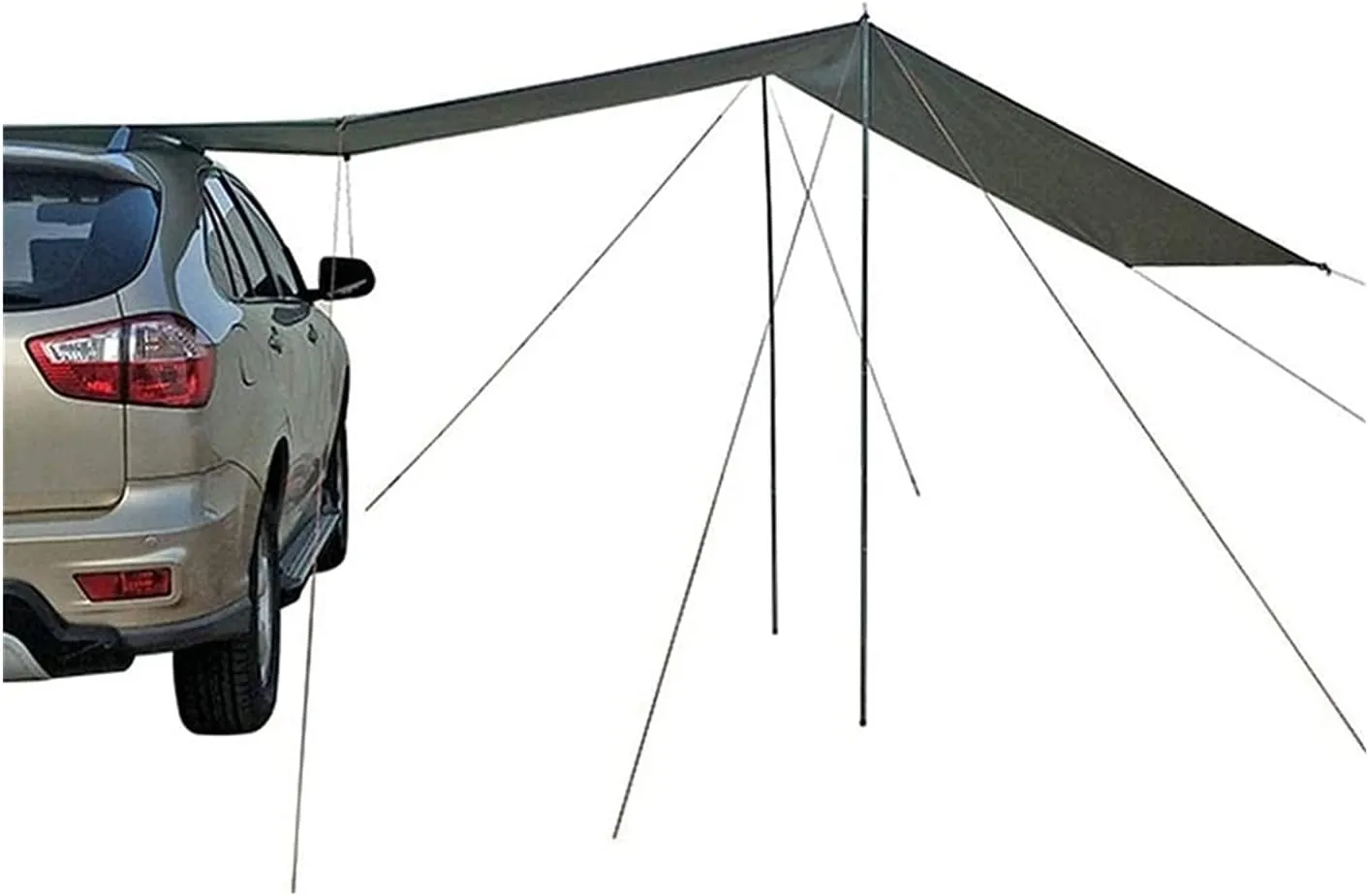 Car Camping Sun Shelter, SUV Car Waterproof Tent Canopy, Oxford Cloth Car Side Camping Shelter Shade for Beach Camping Picnic Hiking Outdoor Whole Family (Size : M)