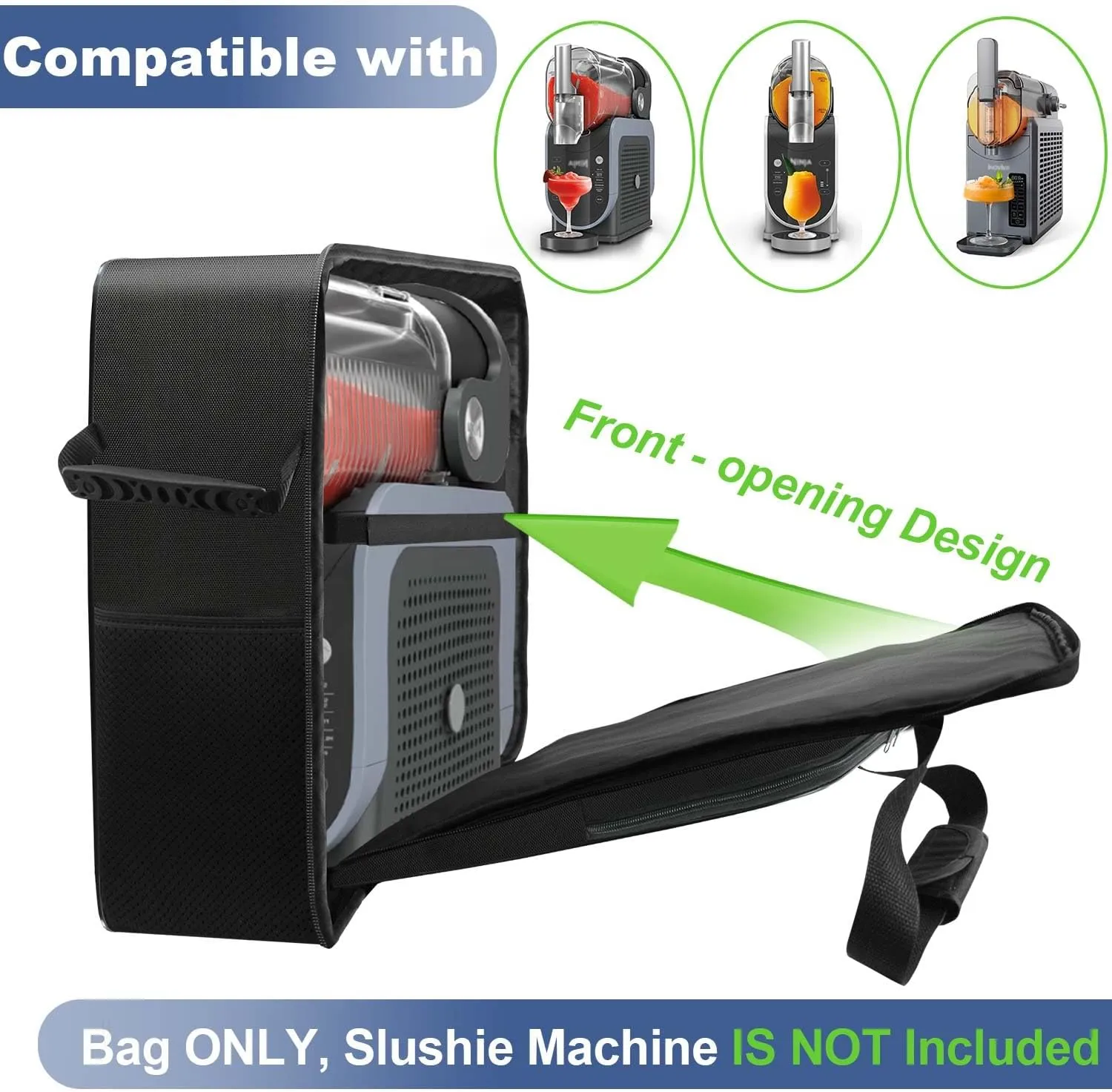 Carrying Bag for Ninja SLUSHi Slushie Machine FS301, Portable Outdoor Slushie Machine Travel Carrier Case Frozen Drink Maker Bag with Front-Opening Design and Large Accessory Pocket