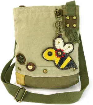 Chala Patch Crossbody Bag Canvas gift Messenger Sand Brown Coin Purse BUMBLE BEE