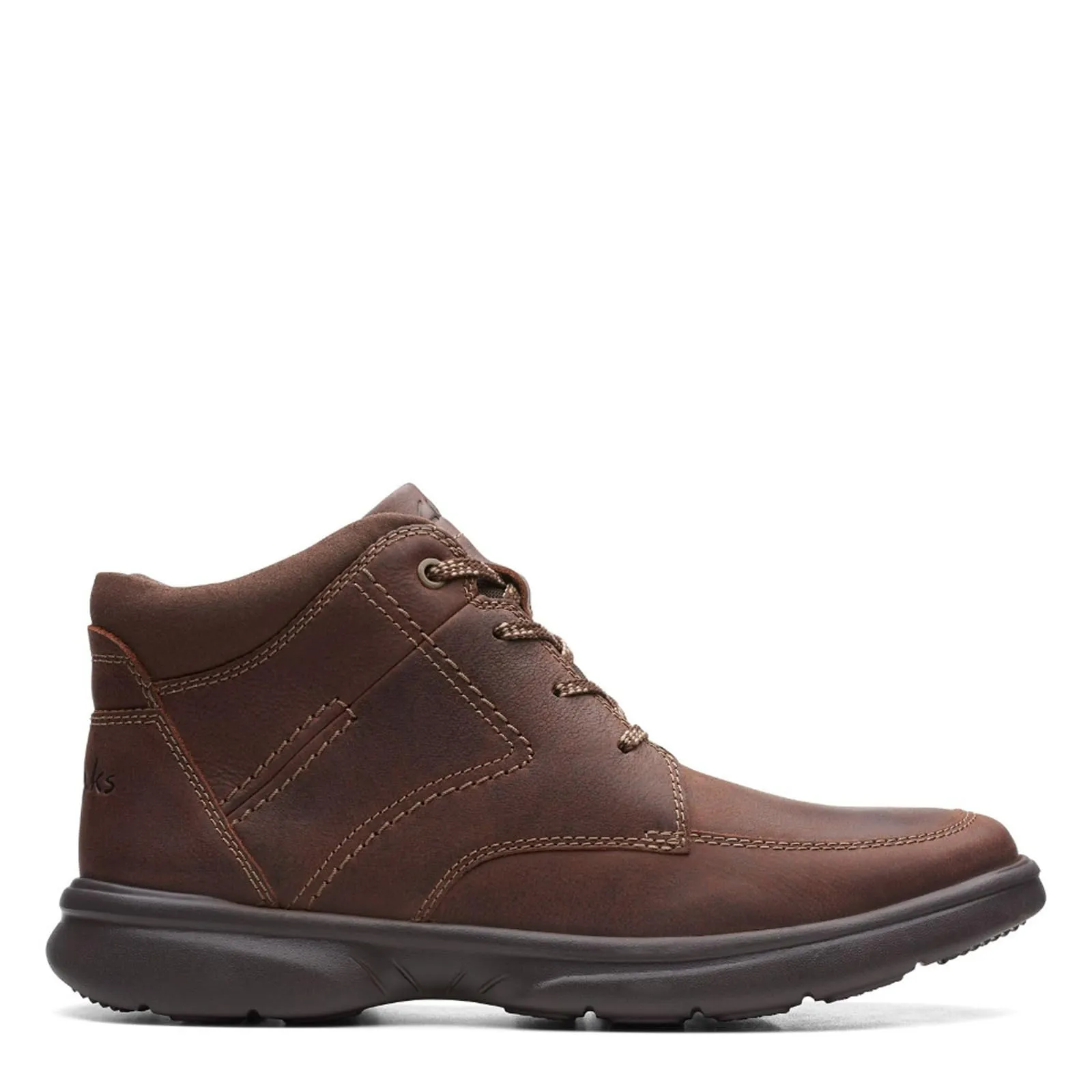 Clarks Men's Bradley Mid Oxford Boot, Brown Tumbled Leather, 11.5