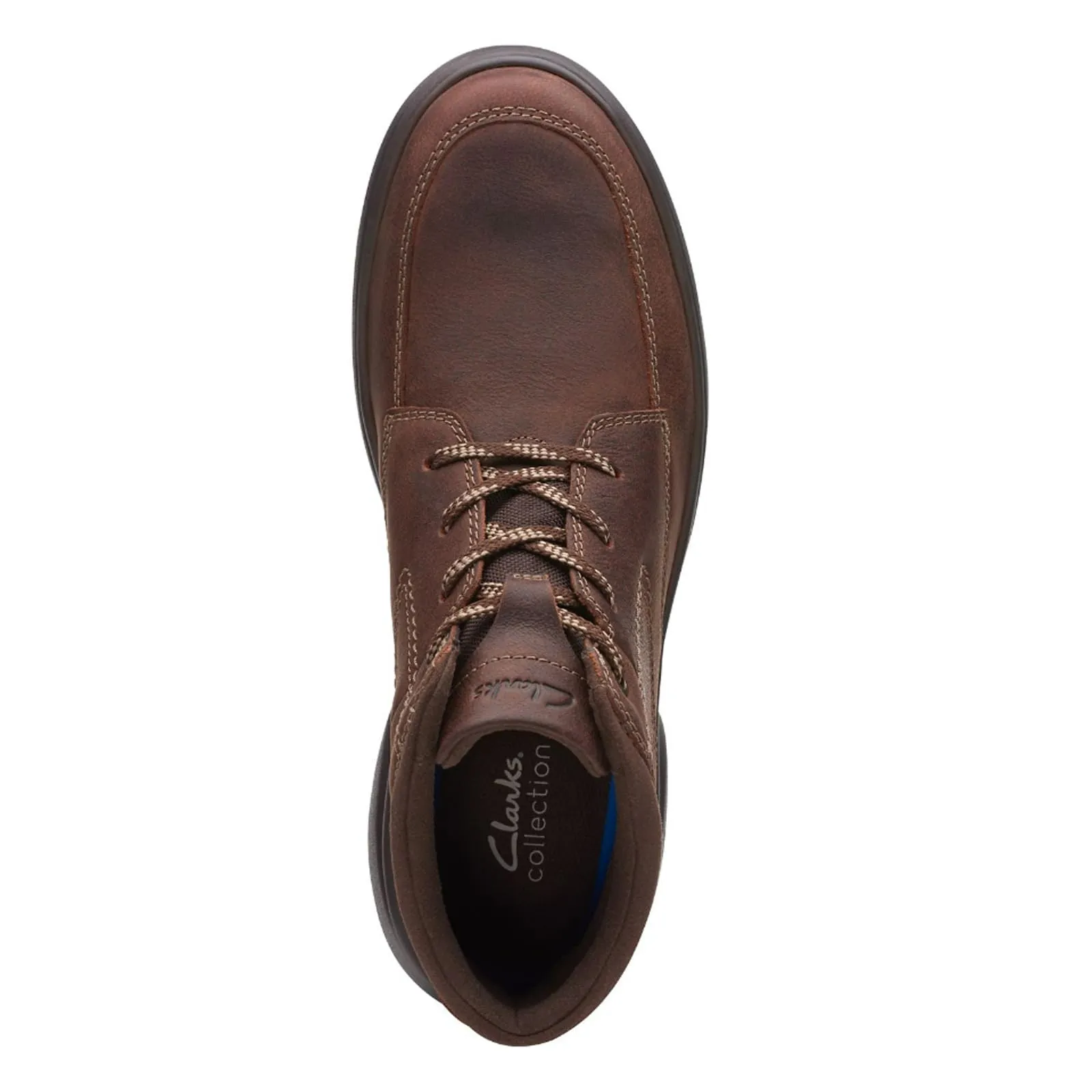 Clarks Men's Bradley Mid Oxford Boot, Brown Tumbled Leather, 11.5