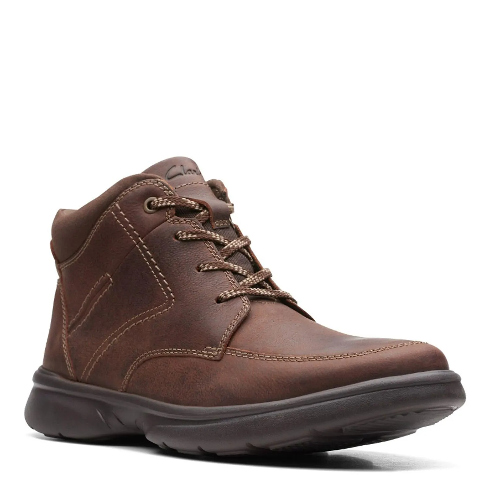 Clarks Men's Bradley Mid Oxford Boot, Brown Tumbled Leather, 11.5