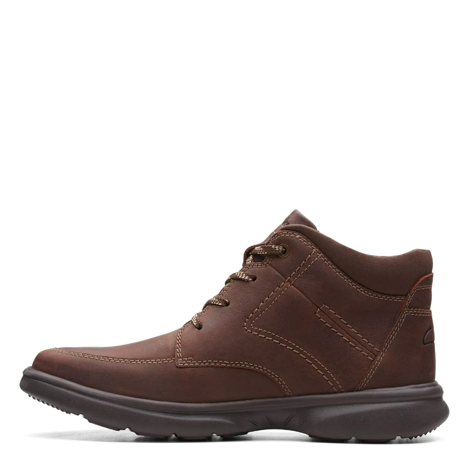 Clarks Men's Bradley Mid Oxford Boot, Brown Tumbled Leather, 11.5