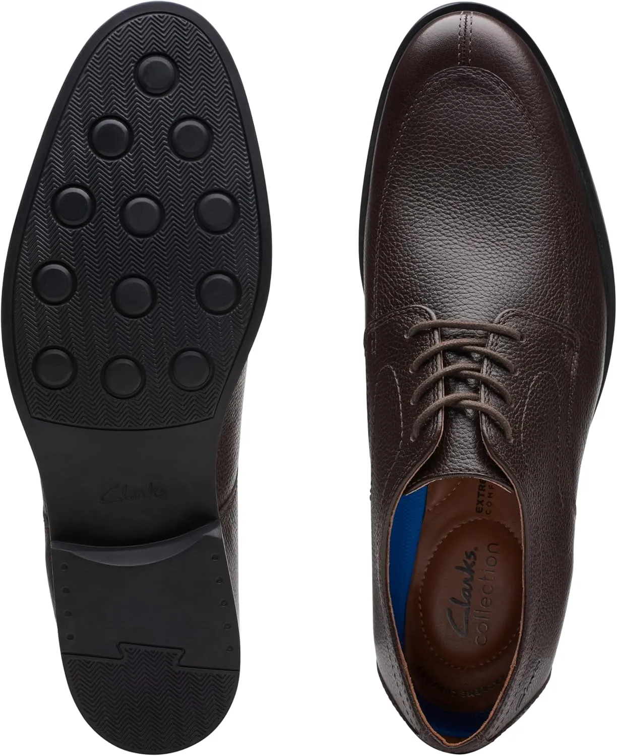 Clarks Mens Lace Up Leather Oxfords