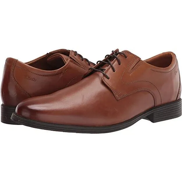 Clarks Men's Whiddon Plain Dark Tan Leather 26152919