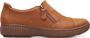 Clarks Women's Caroline Grace Oxford, Dark Tan Leather, 8
