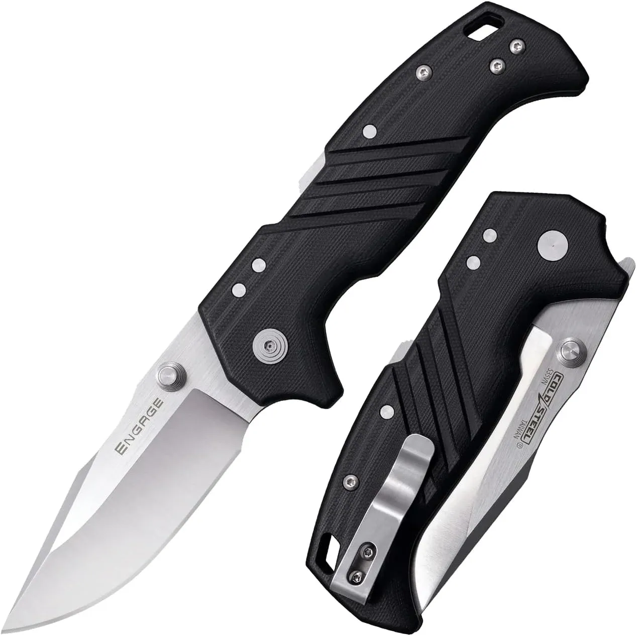 Cold Steel Engage 3" S35VN Razor-Sharp Clip Point Blade 4.25" G-10 Handle Everyday Carry Tactical Folding Knife with Atlas Lock