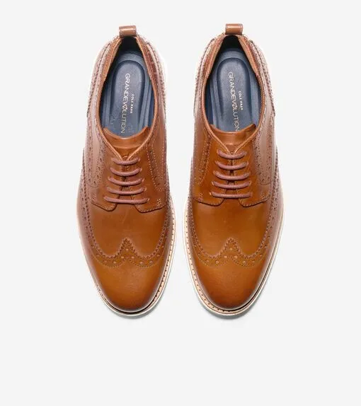 Cole Haan Men's GrandEvOlution Shortwing Oxford British Tan Ivory Leather C26930