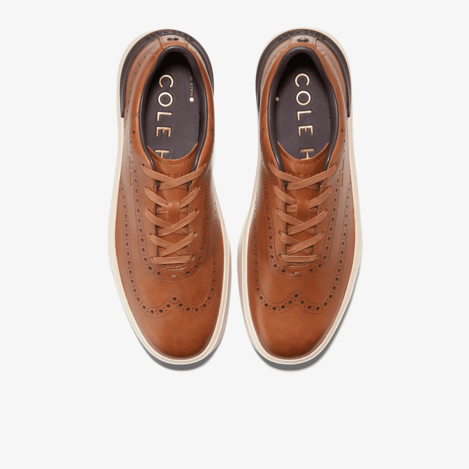 Cole Haan Men's GrandPrø Crew Wingtip Sneaker British Tan-Birch Leather C37606