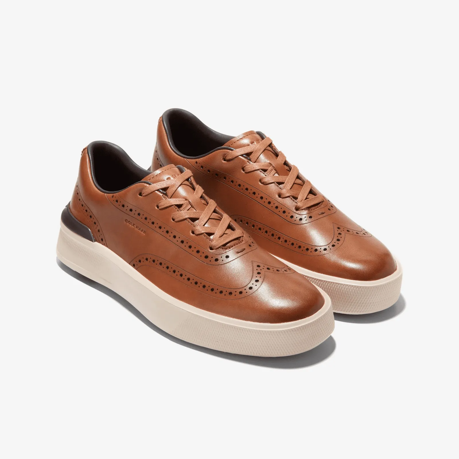 Cole Haan Men's GrandPrø Crew Wingtip Sneaker British Tan-Birch Leather C37606