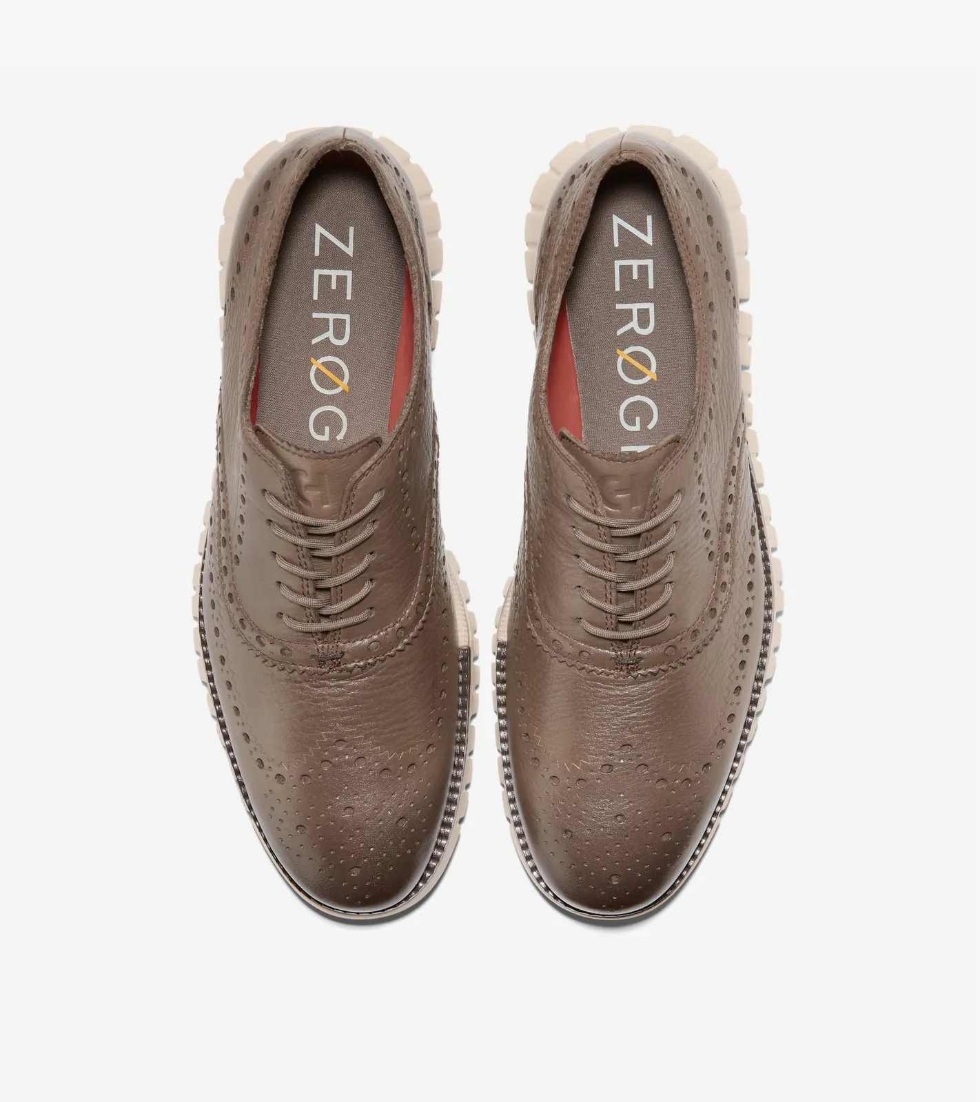 Cole Haan Mens Zerogrand Wingtip Oxford Truffle Dark Chocolate/White Sand C37737