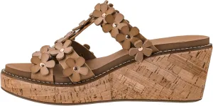 Corkys Footwear Womens Mic Drop Wedge - Featuring A 2.5-inch Heel, A Strappy Upper with 3D Floral Embellishments, and Corkys Signature Soft EVA Insoles