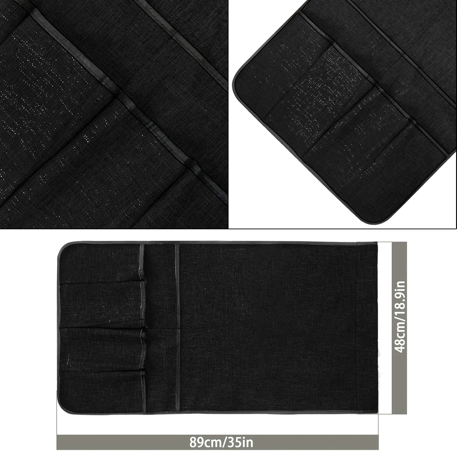 Couch Sofa Armrest Organiser Arm Chair Caddy Bedside Storage Pocket with 6 Pockets TV Remote Holder Bed Storage Pocket Bag for Cellphone Tablet Notepad Book Magazines DVD Glasses