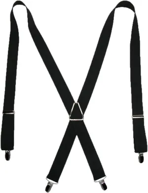 CTM® Men's Elastic X-Back Suspenders with Silver Hardware