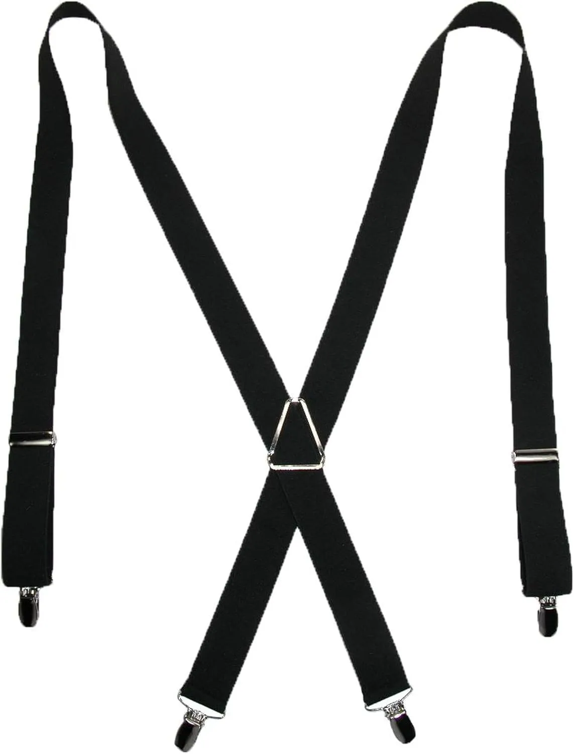 CTM® Men's Elastic X-Back Suspenders with Silver Hardware