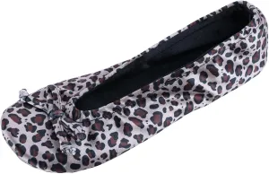 CTM Women's Satin Ballerina Slipper House Shoe