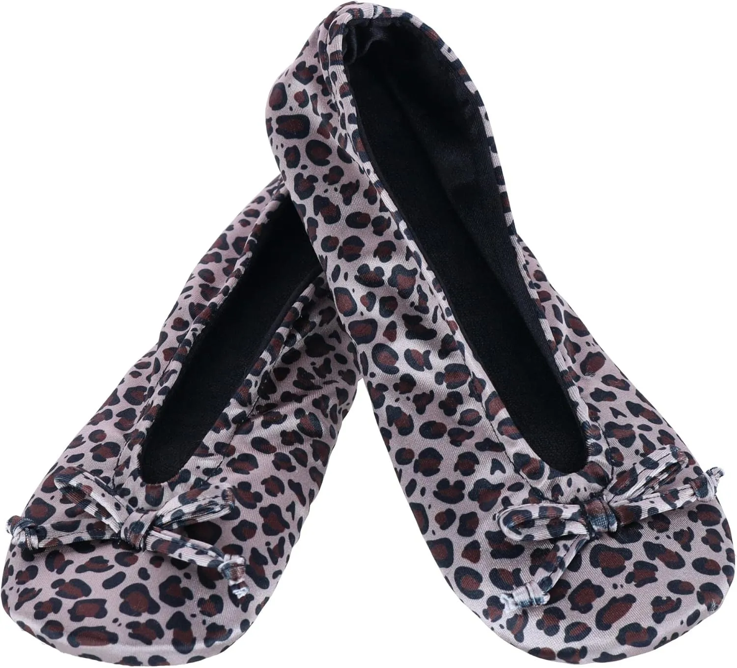 CTM Women's Satin Ballerina Slipper House Shoe