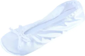CTM Women's Satin Ballerina Slipper House Shoe