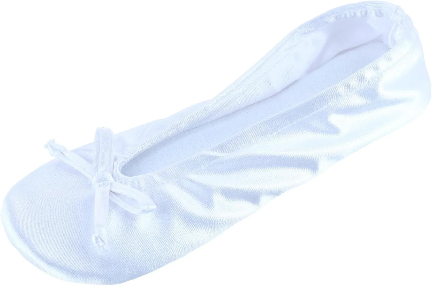CTM Women's Satin Ballerina Slipper House Shoe