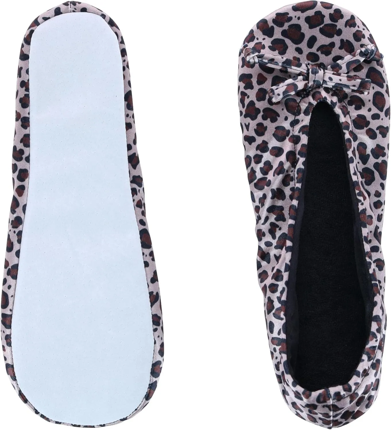 CTM Women's Satin Ballerina Slipper House Shoe