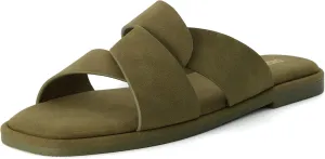 CUSHIONAIRE Women's Tribune slide sandal  Memory Foam, Wide Widths Available