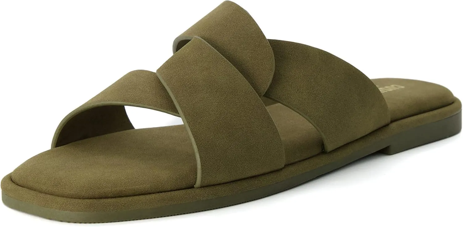 CUSHIONAIRE Women's Tribune slide sandal  Memory Foam, Wide Widths Available