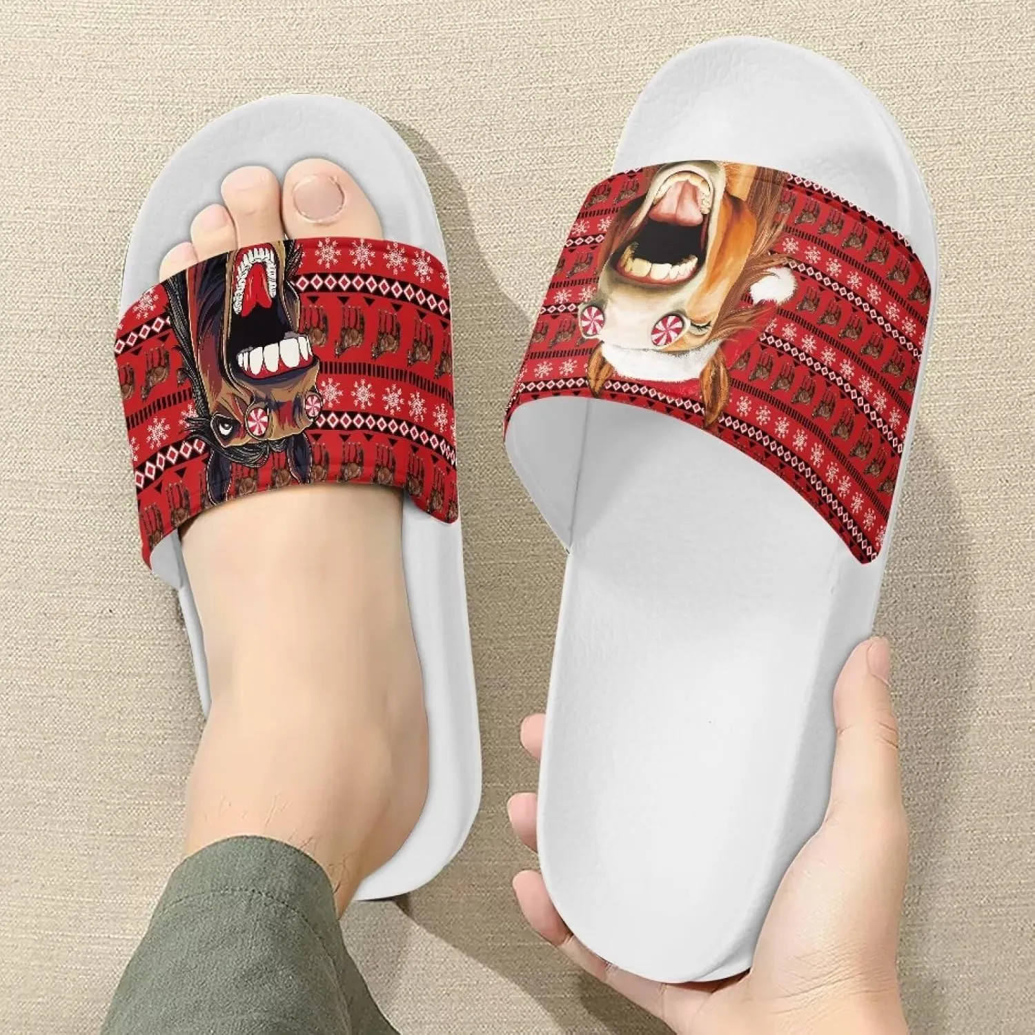 Cushioned Slide Sandals for Women Ultra Comfort Slippers Soft Summer Beach Shoes with Low Arch Support White Sole