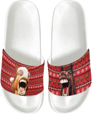 Cushioned Slide Sandals for Women Ultra Comfort Slippers Soft Summer Beach Shoes with Low Arch Support White Sole