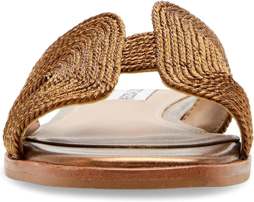 Cut-Out Sandals Season clearance Hadyn Fashion Flat 7.5 Bronze Steve Slip Huge selection Madden On Slides Open Toe