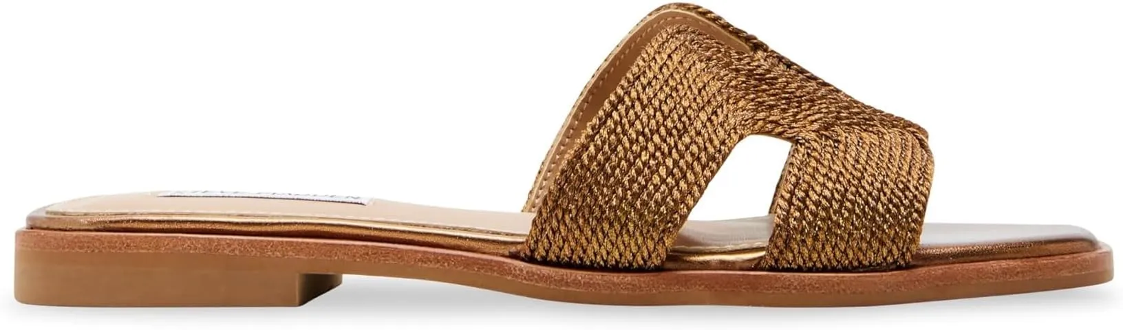 Cut-Out Sandals Season clearance Hadyn Fashion Flat 7.5 Bronze Steve Slip Huge selection Madden On Slides Open Toe