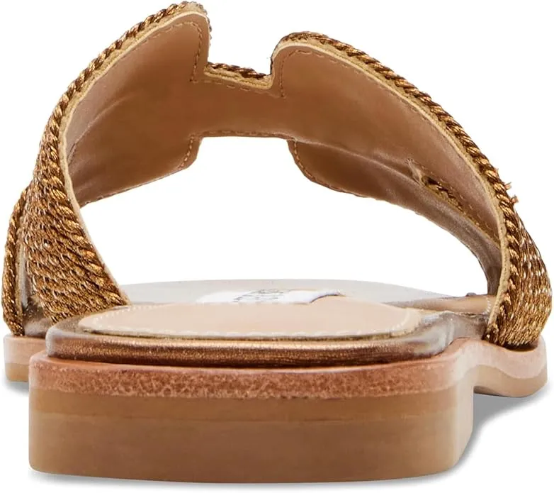 Cut-Out Sandals Season clearance Hadyn Fashion Flat 7.5 Bronze Steve Slip Huge selection Madden On Slides Open Toe