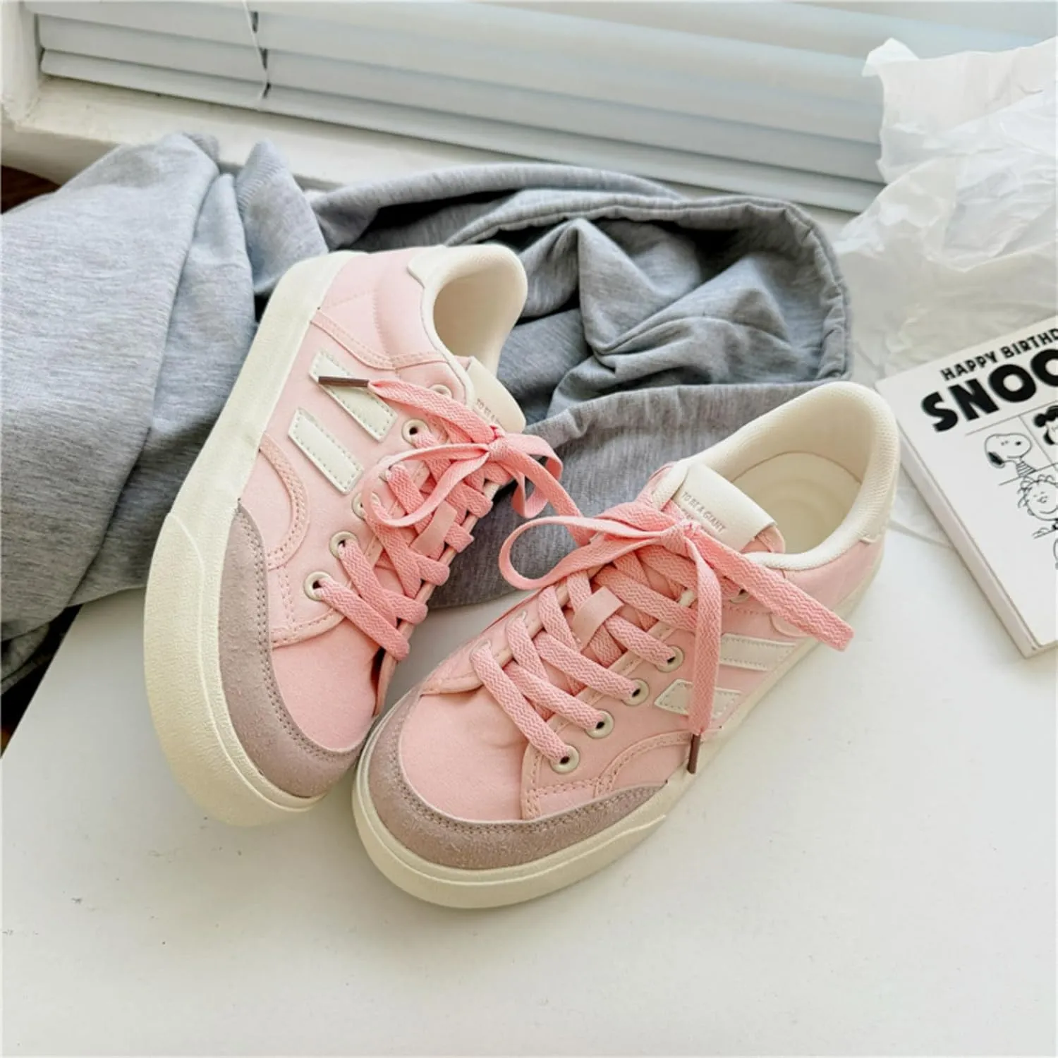 Cute Bowknot Star Cat Fish Chunky Platform Sneakers Women Y2K Aesthetic 1.2" Height Increase Casual Outfit Cute Walking Shoes