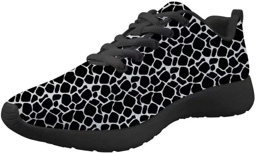 Dellukee Women's Casual Walking Shoes Fashion Colorful Leopard Printed Durable Breathable Lace Up Sport Running Sneaker