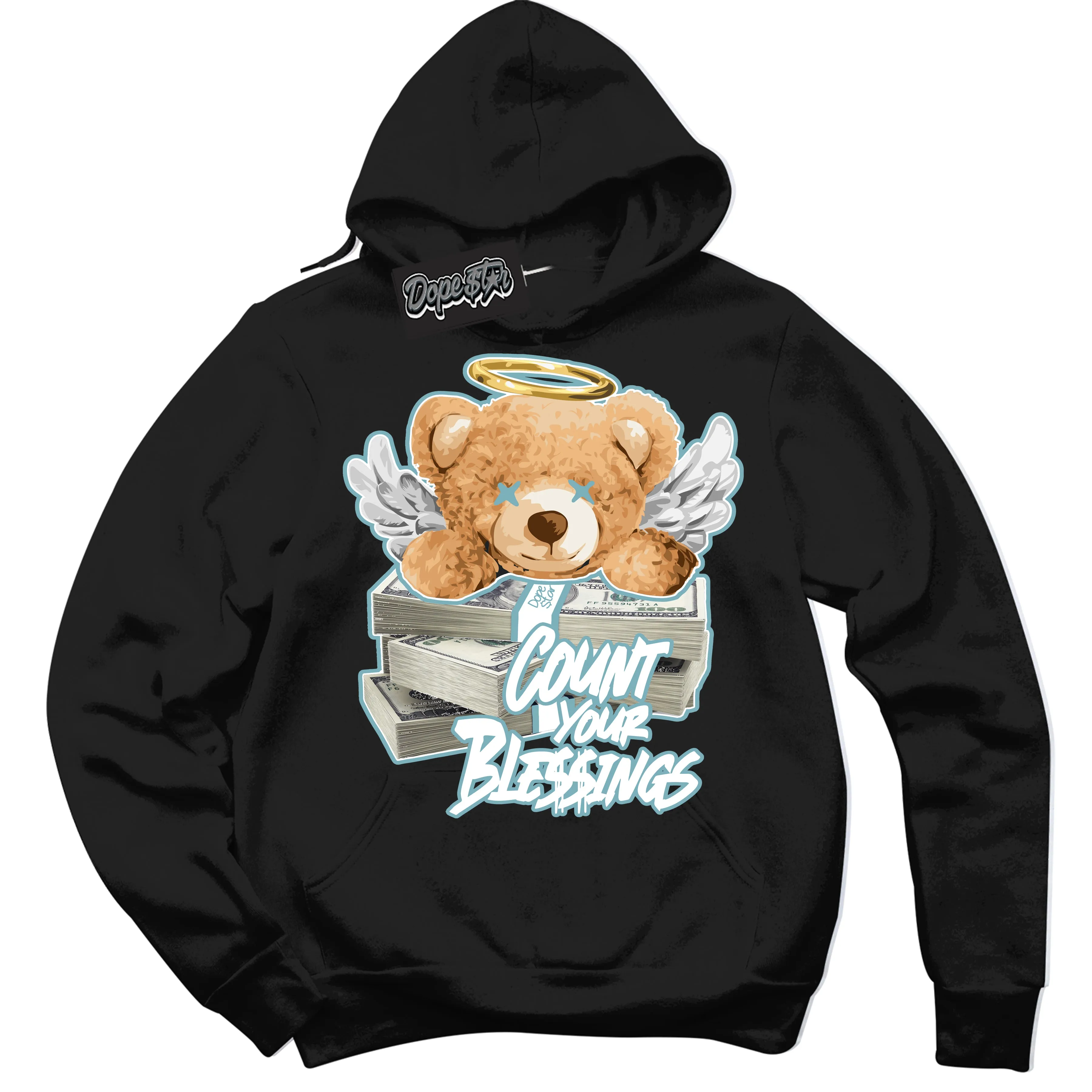 Denim Turquoise Dunk Sneaker Hoodie Count Your Blessings Graphic