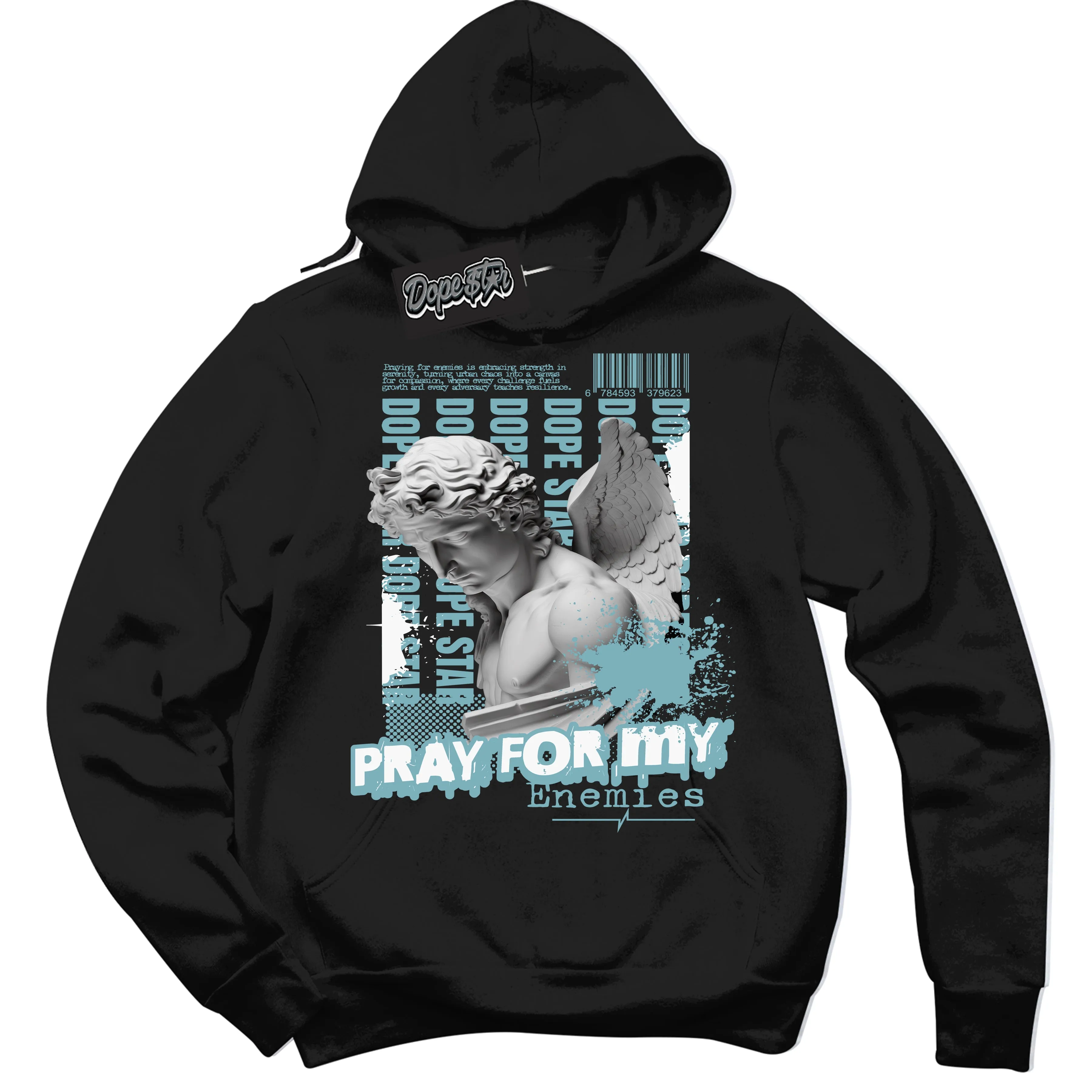 Denim Turquoise Dunk Sneaker Hoodie Pray Enemies Graphic