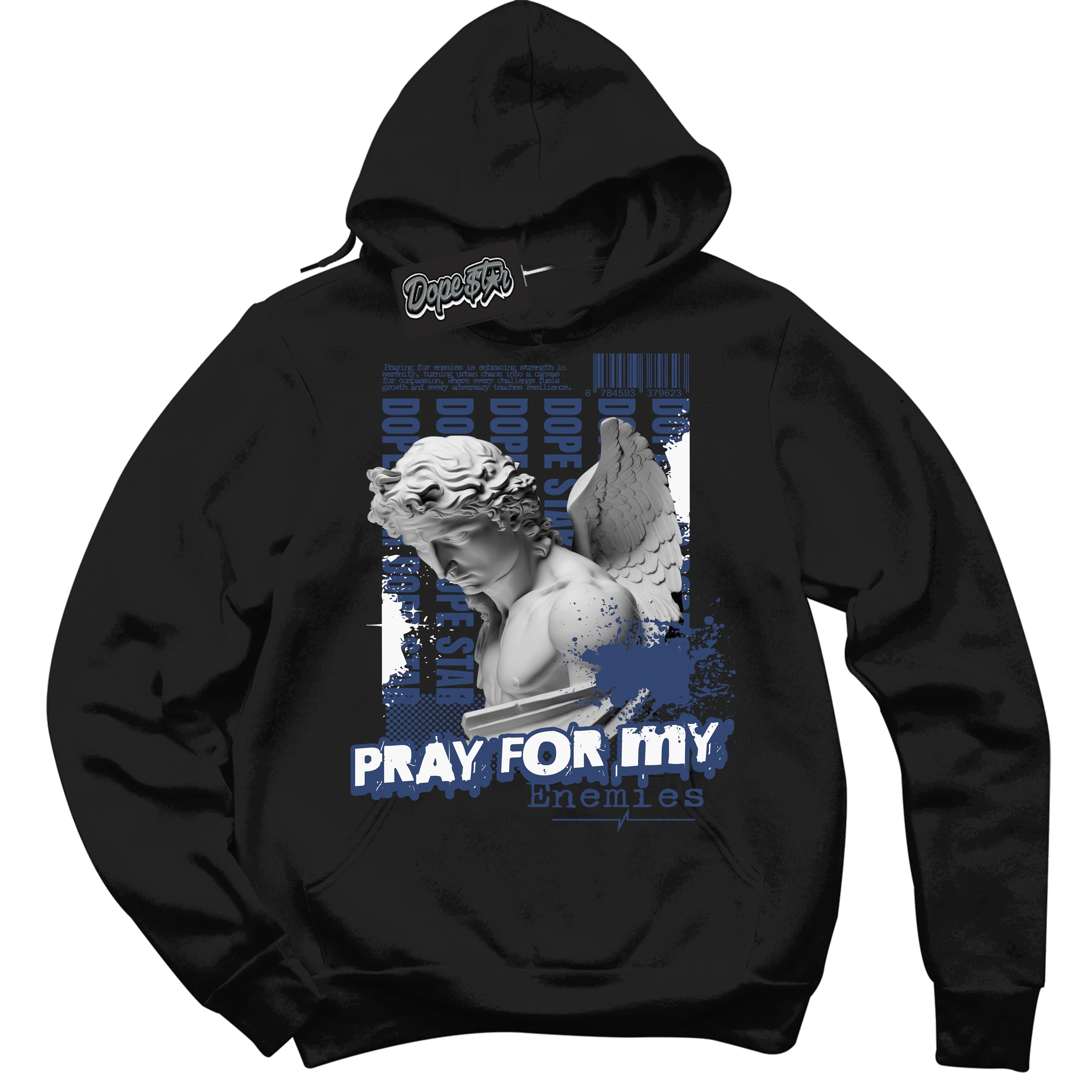 Diffused Blue 11s Sneaker Hoodie Pray Enemies Graphic