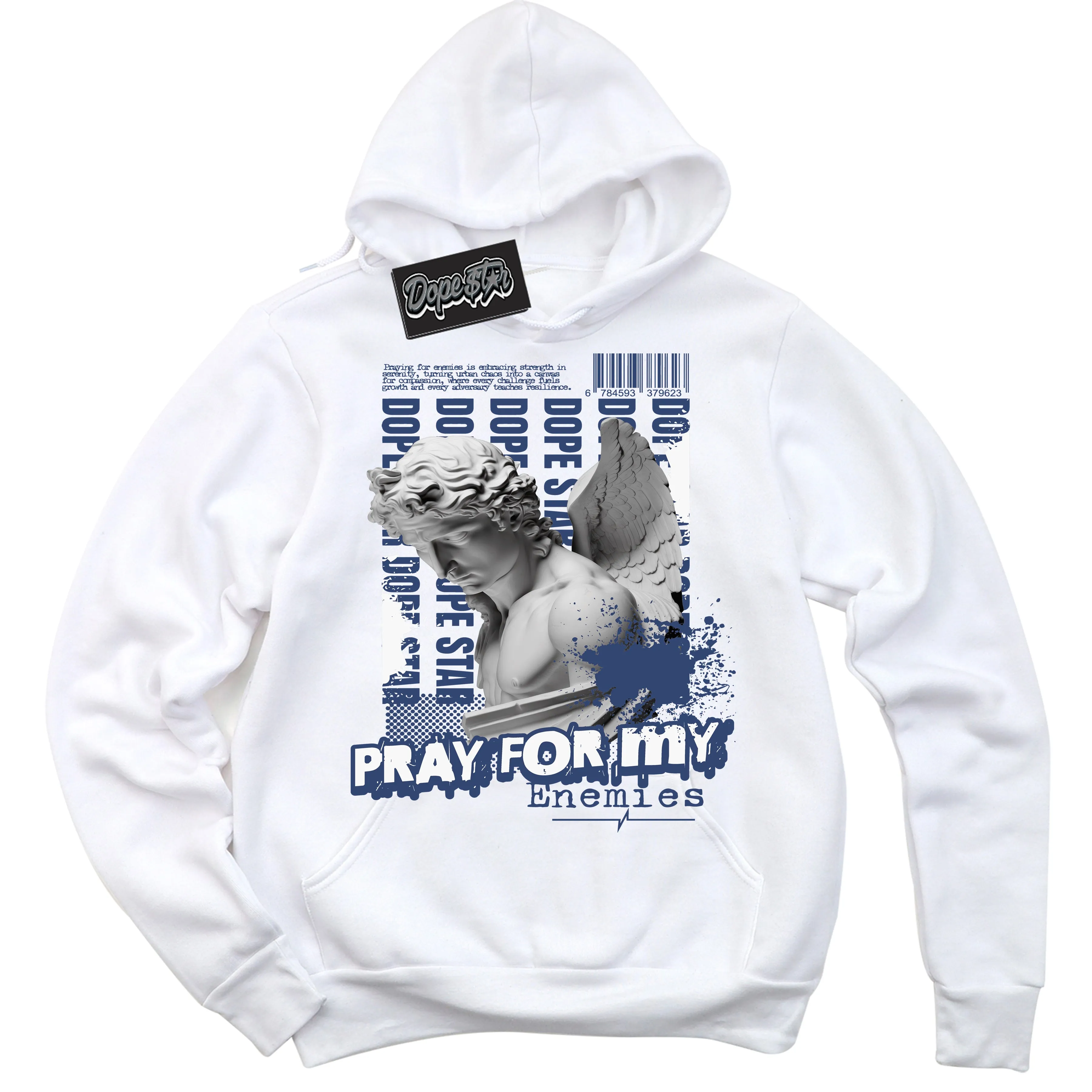 Diffused Blue 11s Sneaker Hoodie Pray Enemies Graphic