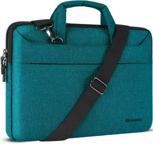 DOMISO 17.3 inch Laptop Bag Business Briefcase Water-resistant Notebook Messenger Shoulder Bag for 17.3" Macbook Pro 17/Dell Inspiron/MSI GS73VR Stealth Pro/Lenovo IdeaPad/HP Envy/ASUS ROG,Teal