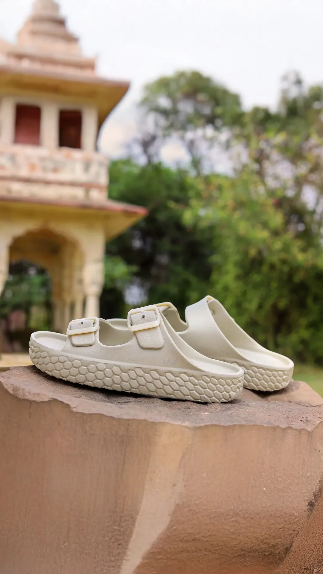 Doubleu Sakura White Platform Slide