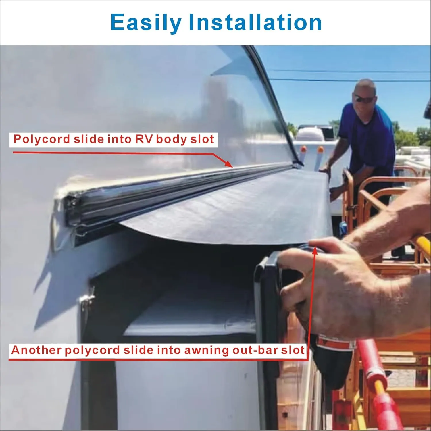 Dulepax-RV Slide Out Awning Fabric Replacement-(46" x 140", Black- Fabric only)-Universal Slide-Topper Replacement for 5th Wheel RVs, Travel Trailers and Motorhomes