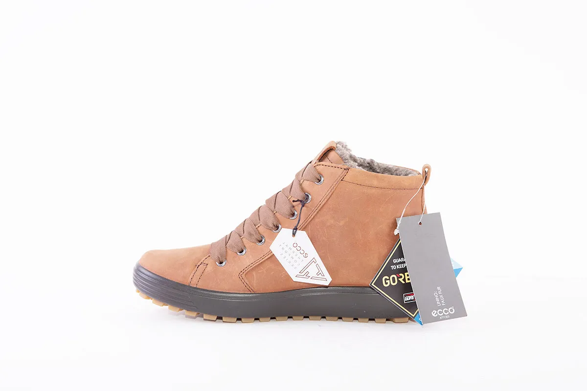 ECCO - SOFT 7 TRED-FLAT ZIP/LACE ANKLE BOOT - TAN