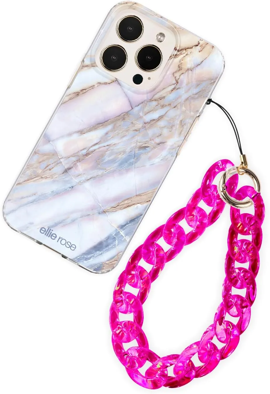 Ellie Rose – Phone Charm Metal Phone Chain Chunky Lanyard Wristlet Bracelet Strap Phone Case Accessories Decoration for Women